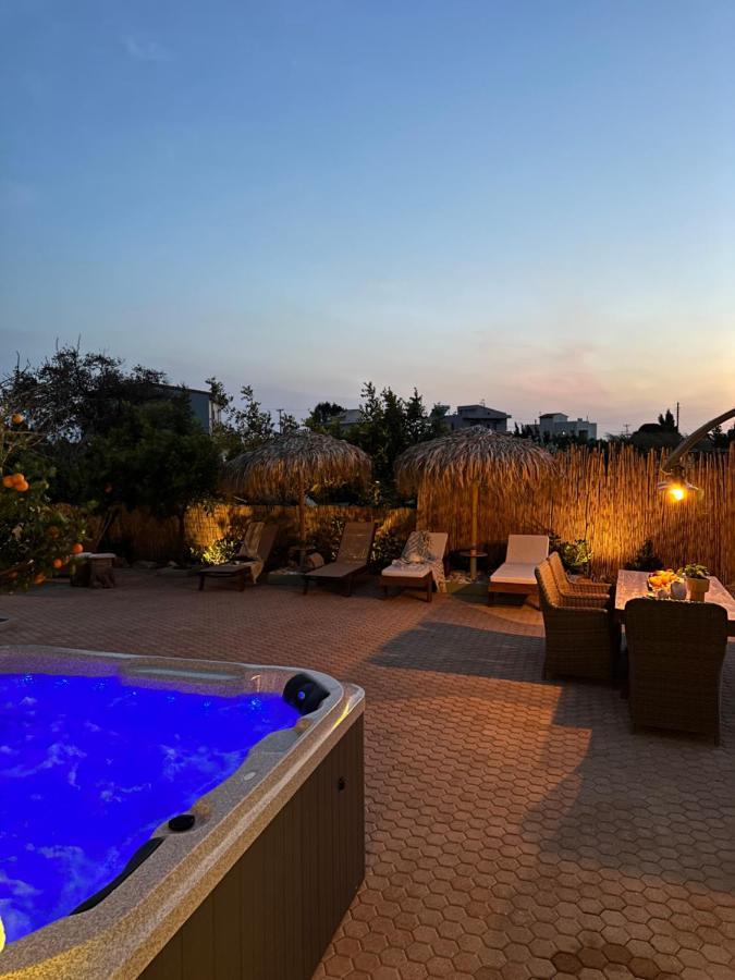 Villa Aspasia With Private Jacuzzi - Oasis Resort Kokkinos Pirgos Bagian luar foto